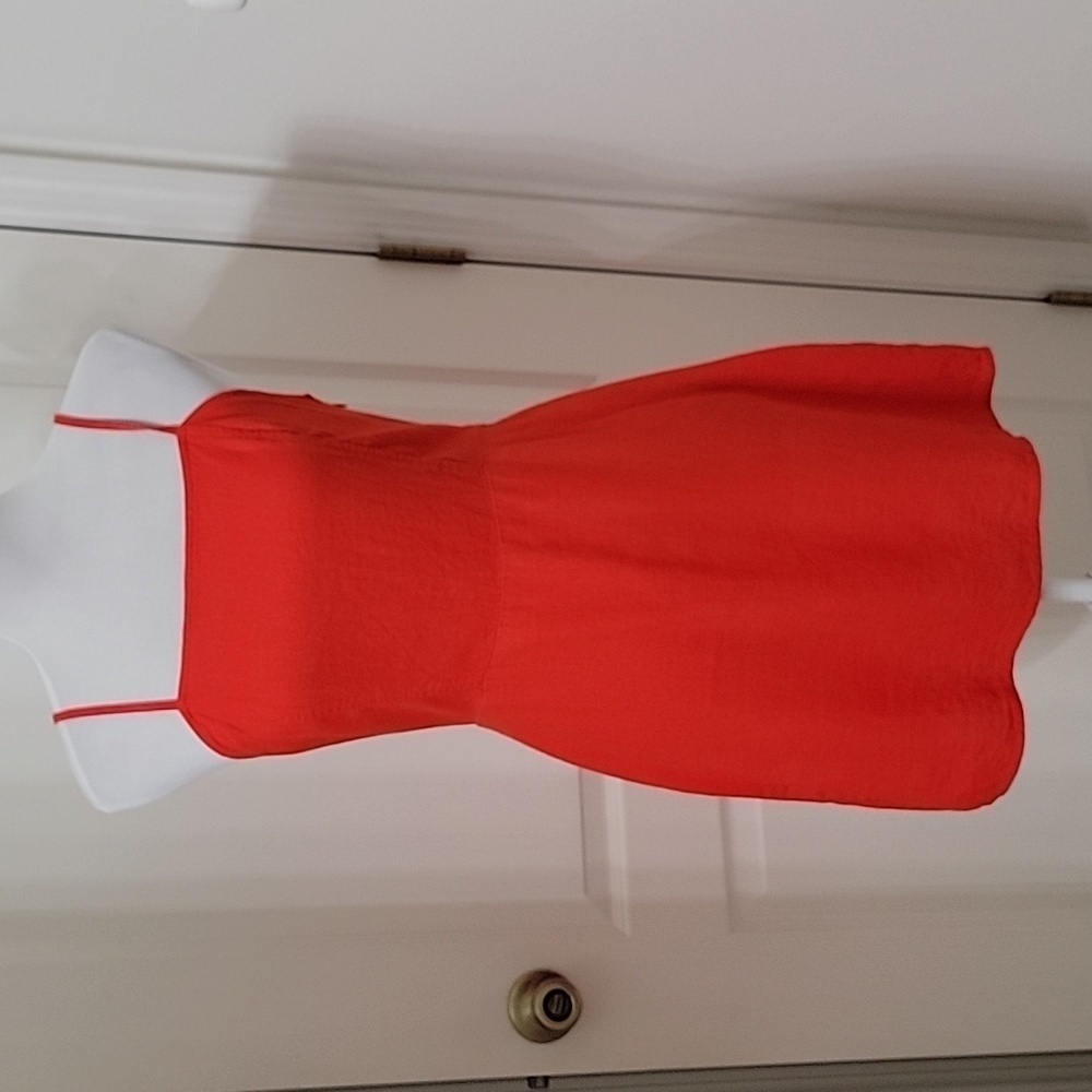 BP (Nordstrom) Size S Poppy Colored Halter Style Linen Blend Mini Dress, EUC